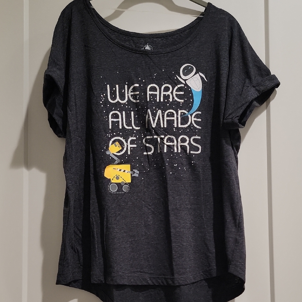 Disney Charcoal Short-Sleeve Tee with Yellow and Blue Space Icons